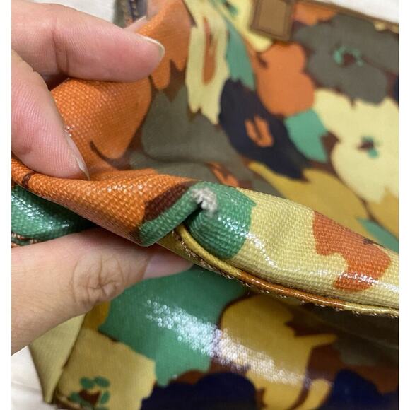 Fossil Purse Womens Medium Bag Floral Brown Leather Key Charms - Picture 8 of 16